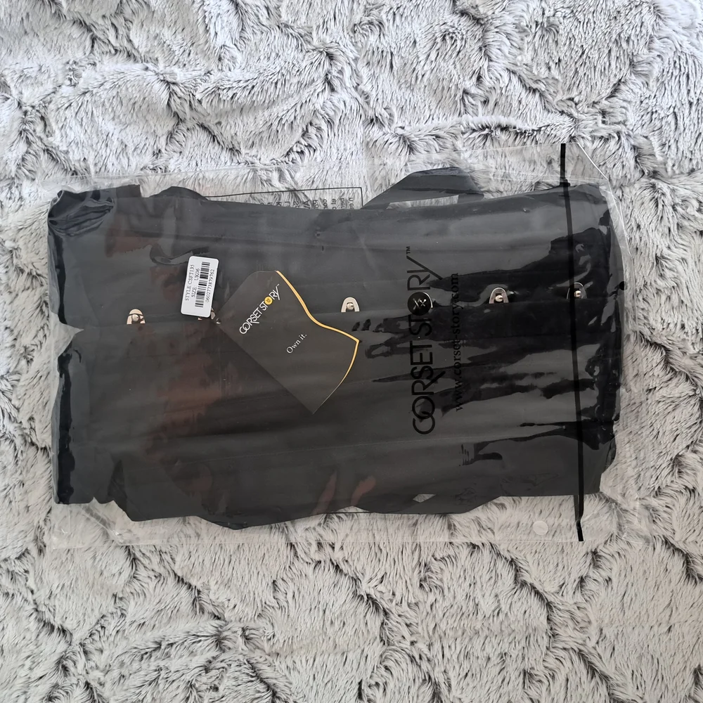 NWT Corset Story Black Cotton Corset Top With Double Frilled Sleeve - Picture 3 of 3